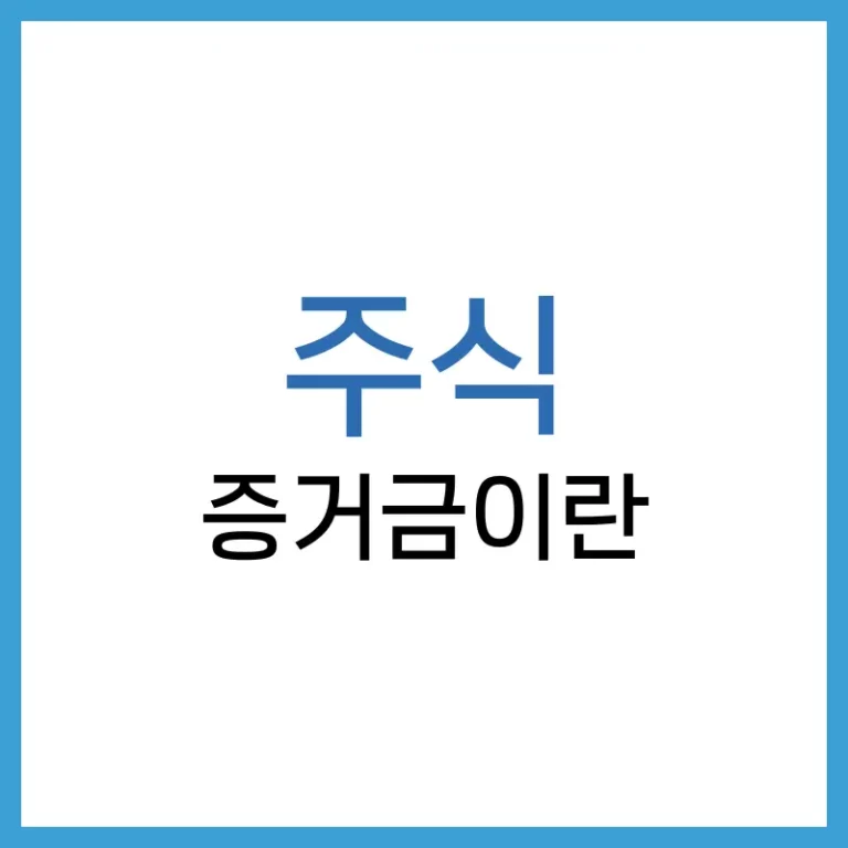 주식 증거금