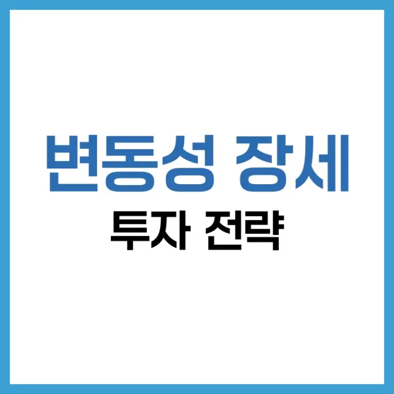 변동성 장세 투자