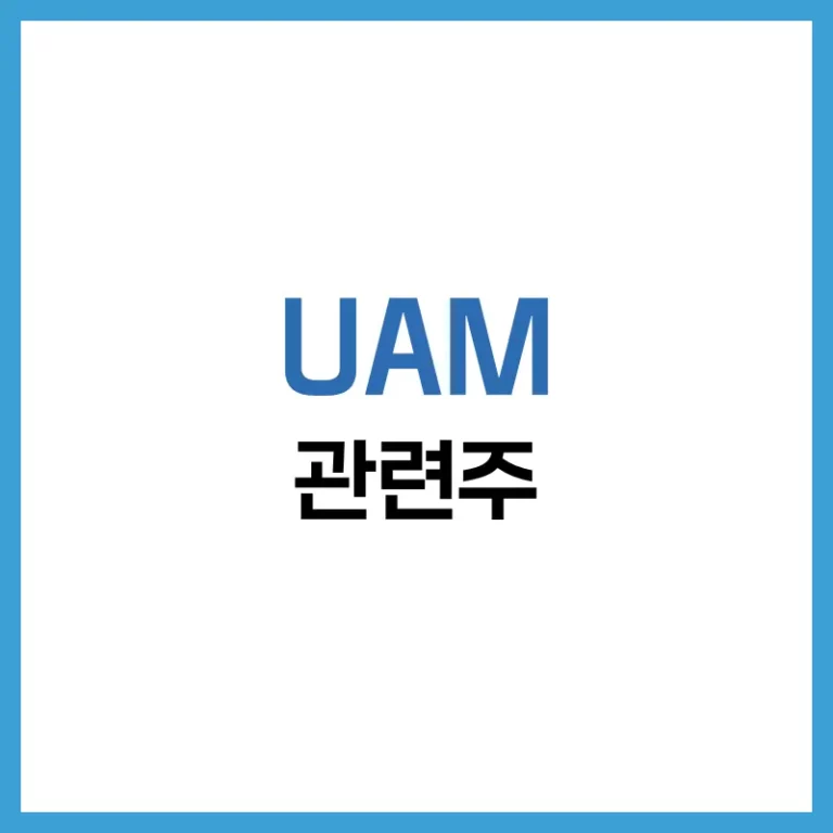 UAM 관련주 정리 │ 도심항공모빌리티 주도 기업과 투자전략 한눈에 4 UAM